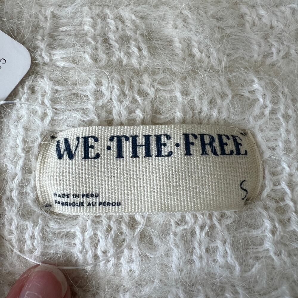 FREE PEOPLE Women's We The Free Teddy Cardi Size S In White Alyssum Combo - Picture 11 of 14